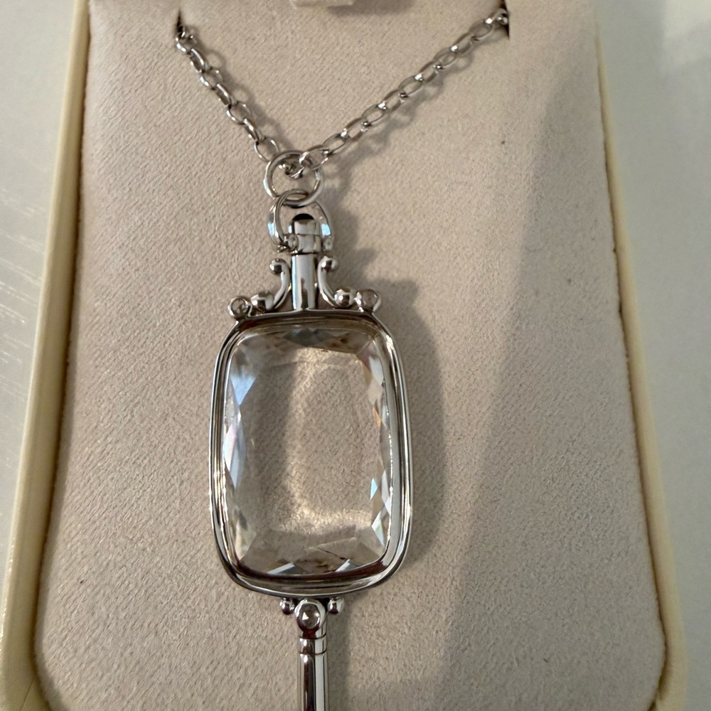Monica Kosann Sterling Silver Rock Crystal Key Necklace- Large- RARE! - Picture 3 of 3